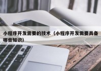 小程序开发需要的技术（小程序开发需要具备哪些知识）